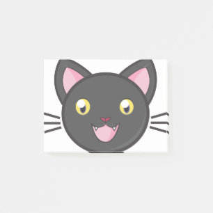 Black Cat Niedlich Kitty Adorable Animals Cartoon Post-it Klebezettel