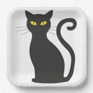 Black Cat Niedlich Pappteller