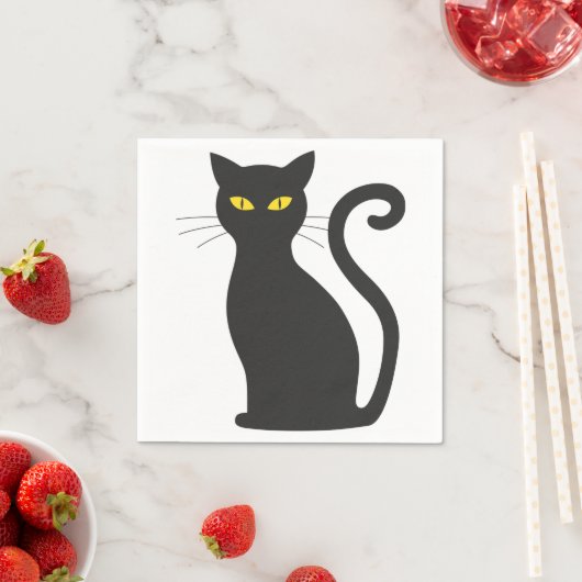 Black Cat Niedlich Serviette (Beispiel)