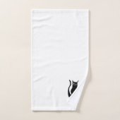 Black Cat Niedlich Winking Kitty Cartoon Badhandtuch Set (Handtuch)