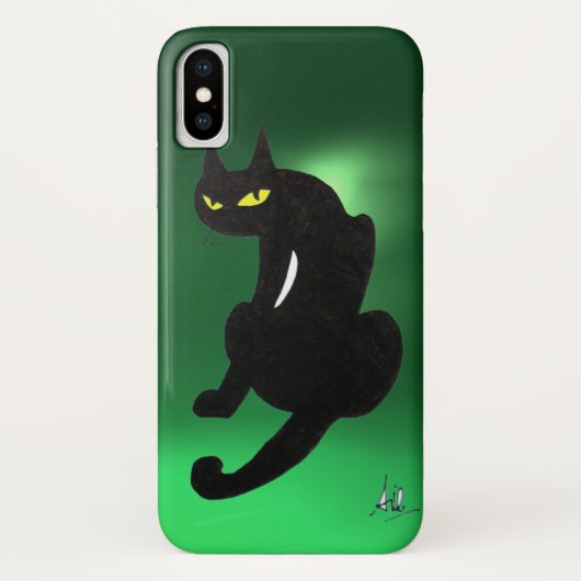 BLACK CAT NINJA Jade Hreen Case-Mate iPhone Hülle (Rückseite)