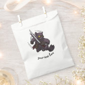 Black Cat Ninja Katana Schwerter Flying Kick Carto Geschenktütchen (Ausgeschnitten)