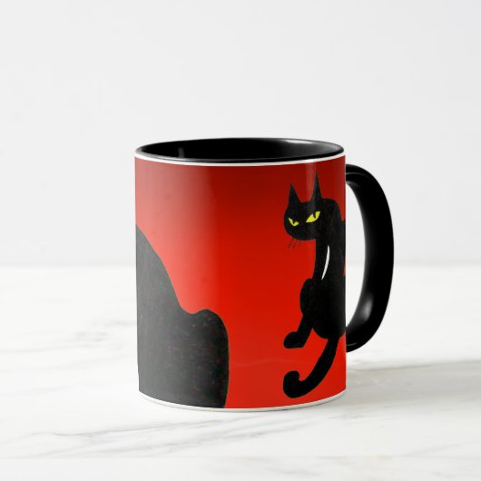 BLACK CAT NINJA Red Tasse (VorderseiteRechts)