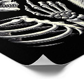 Black Cat Nose Skeleton Hand Funny Halloween Cat L Poster (Ecke)
