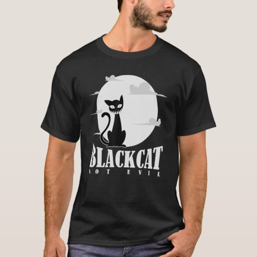 Black Cat Not Evil T-Shirt (Vorderseite)