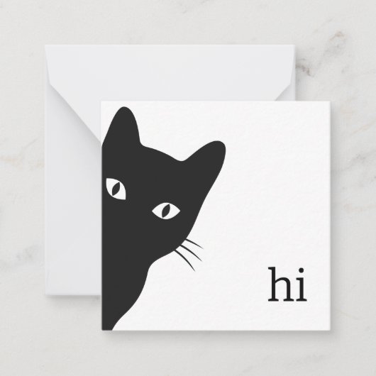 Black Cat Note Card (unbedruckte Innenseite) Mitteilungskarte (Vorderseite)