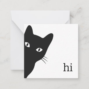 Black Cat Note Card (unbedruckte Innenseite) Mitteilungskarte