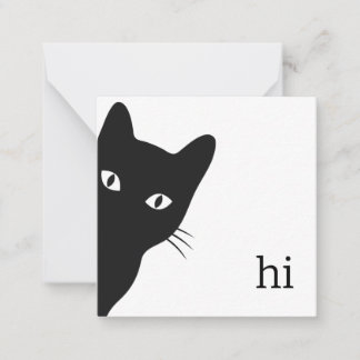 Black Cat Note Card (unbedruckte Innenseite) Mitteilungskarte