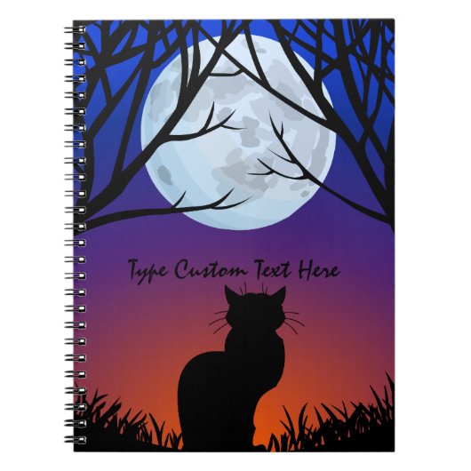 Black Cat Notebook Personalisiert Cat Art Notebook Notizblock (Vorderseite)