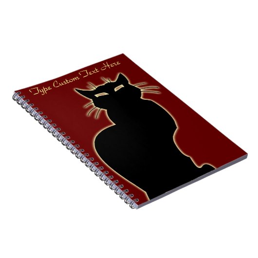 Black Cat Notebook Personalisiert Cat Art Notebook Notizblock (Rechte Seite)