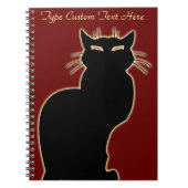 Black Cat Notebook Personalisiert Cat Art Notebook Notizblock (Vorderseite)