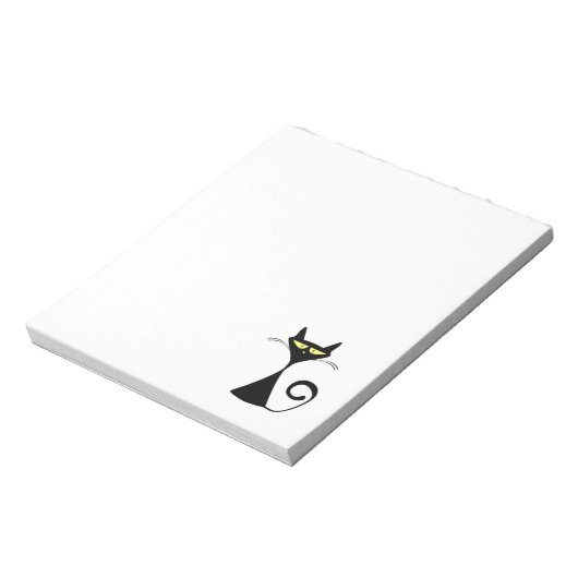 Black Cat Notepad Notizblock (Rotiert)