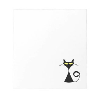 Black Cat Notepad Notizblock