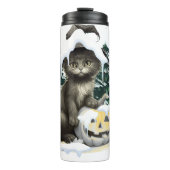 Black Cat On A Jack Thermosbecher (Vorderseite)