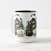 Black Cat On A Jack Zweifarbige Tasse (Vorderseite Links)