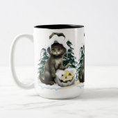 Black Cat On A Jack Zweifarbige Tasse (Links)