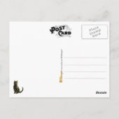 Black Cat on a Pumpkin Postkarte (Rückseite)