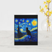 Black Cat On a Starnight - Cat Lover Funny Van Karte (Gelbe Blume)