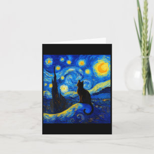 Black Cat On a Starnight - Cat Lover Funny Van Karte