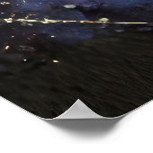 Black Cat on Crescent Moon mit Starry Night Sky Poster (Ecke)