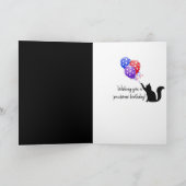 Black Cat On Music Geburtstagkarte Karte (Innenseite)