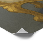 Black Cat on Ornate Chair – Elegant Gothic Pet Por Poster (Ecke)