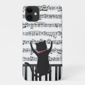 Black Cat On Piano Keys Case-Mate iPhone Hülle (Rückseite)