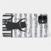 Black Cat On Piano Keys Case-Mate iPhone Hülle (Rückseite (Horizontal))