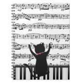 Black Cat On Piano Keys Notizblock (Vorderseite)