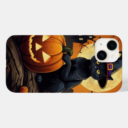 Black Cat on Pumpkin Case-Mate iPhone Hülle (Rückseite (Horizontal))