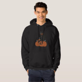 Black Cat on Pumpkin Halloween Cute Hoodie (Vorne ganz)