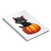 Black Cat on Pumpkin Halloween Notizblock (Rechte Seite)