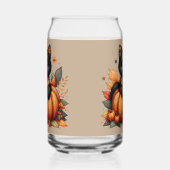 Black Cat on Pumpkin mit Herbst Quilt Muster Dosenglas (Rechts)