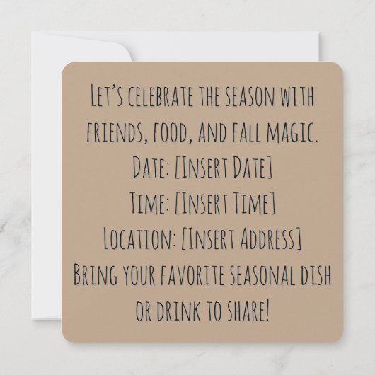 Black Cat on Pumpkin mit Herbst Quilt Muster Einladung (Rückseite)