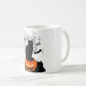 Black Cat On Pumpkin T - Shirt - Vollmond Hallowee Kaffeetasse (VorderseiteRechts)