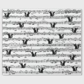 Black Cat ON Sheet Music Geschenkpapier (Flach)