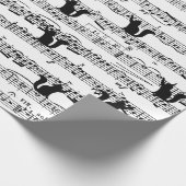 Black Cat ON Sheet Music Geschenkpapier (Ecke)