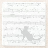 Black Cat On Sheet Music Glasuntersetzer (Rückseite)