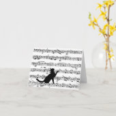 Black Cat On Sheet Music Karte (Gelbe Blume)