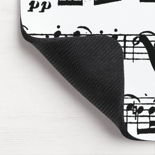 Black Cat On Sheet Music Mouse Pad Mousepad (Ecke)