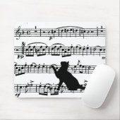 Black Cat On Sheet Music Mouse Pad Mousepad (Mit Mouse)