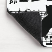 Black Cat On Sheet Music Mousepad (Ecke)