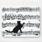 Black Cat On Sheet Music Mousepad (Vorne)