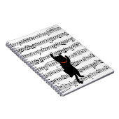 Black Cat On Sheet Music Notizblock (Rechte Seite)