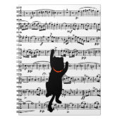 Black Cat On Sheet Music Notizblock (Vorderseite)