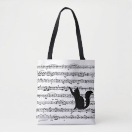 Black Cat On Sheet Music Tasche