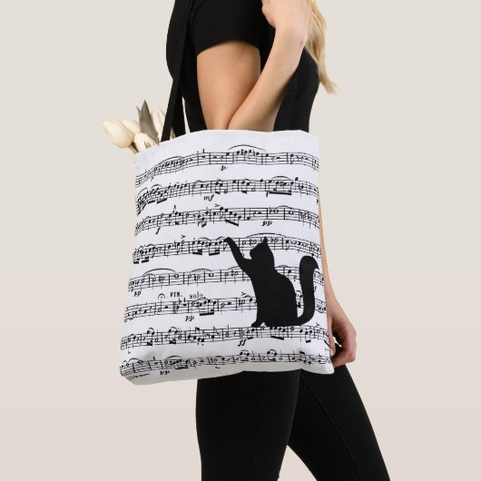 Black Cat On Sheet Music Toag Tasche (Von Nahem)