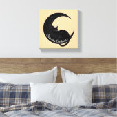 Black Cat on the Crescent Moon: Charm of Darkness  Leinwanddruck (Insitu (Schlafzimmer))