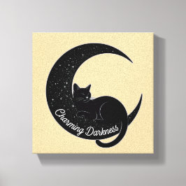 Black Cat on the Crescent Moon: Charm of Darkness Leinwanddruck