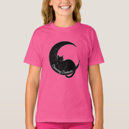 Black Cat on the Crescent Moon: Charm of Darkness T-Shirt